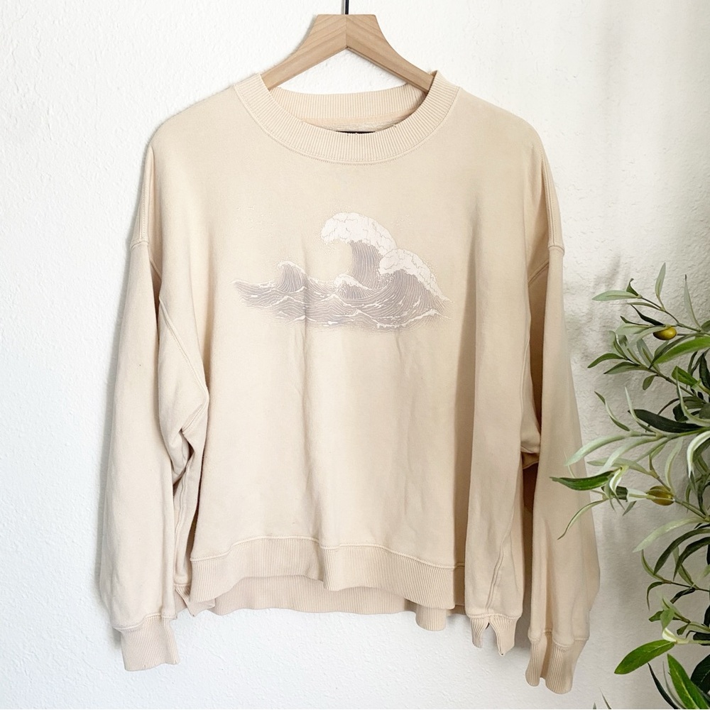 AE Wave Crew Neck Boxy Pullover Sweatshirt Blush S